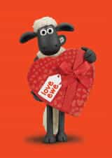 Cute Anniversary/Valentine's Day Card - Shaun The Sheep - Heart Gift created by Hype Cards