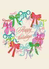 Pretty Christmas Card - Colourful Bow Wreath created by Jackie Crawford