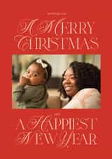 Personalised Christmas Photo Card created by lori wemple - Classic Christmas Card - Happiest New Year