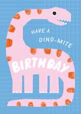Cute Birthday Card - Pink Dinosaur created by Ellie Hyde