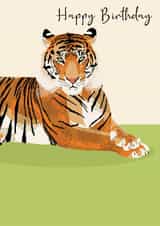 Birthday - Tiger - Modern - Arty created by Beverley Edge Illustrations