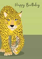 Birthday - Leopard - Modern created by Beverley Edge Illustrations