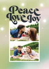 Personalised Christmas Photo Card created by Sunpatch Society - Modern Christmas Card - Peace Love Joy