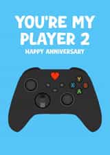Fun Anniversary Card - Xbox Control - You're My Player 2 - For Him created by Pink Peach Cards