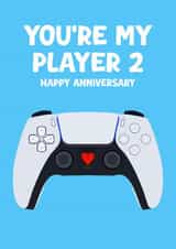 Fun Anniversary Card - Playstation Controller - You're My Player 2 - For Him created by Pink Peach Cards