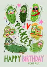 Funny Birthday Card - For Her - Pickle Slut created by NICHOLA COWDERY ILLUSTRATIONS