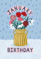 Classic Birthday Card - January Flowers - For Her created by Jessie Maeve Studio