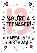 Classic Birthday Card - 13th - Teenager created by Lyndsay Moon