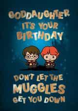 Cute Birthday Card - For Goddaughter - Harry Potter - Muggles created by Cardology