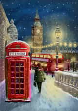 Traditional Christmas Card - London - Snow Scene created by Blue Kiwi Design