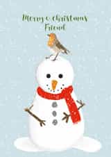 Friend Christmas , Robin & Snowman card created by Sarah Barker Illustrations