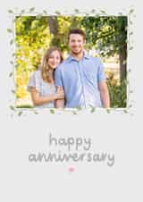 Personalised Anniversary Photo Card created by Fliss Muir - Pretty Anniversary Card - Leaves Border