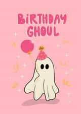 Cute Ghost Birthday Card -Birthday Ghoul created by Danii Doodles