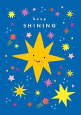 Cute Exams/Congratulations Card - Keep Shining - Star created by Klara Hawkins