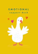 Cute Get Well Card - Emotional Support Duck - Hearts created by Klara Hawkins