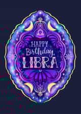 Libra birthday card - zodiac - astrology created by Fox Card Co