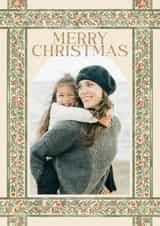 Personalised Christmas Photo Card created by Jenna Holcomb - Traditional Christmas Card - Holly Ribbon Border