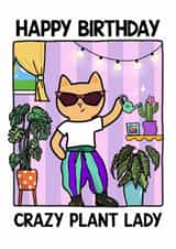 Quirky Crazy Plant Lady Birthday Card created by Dinky Dino