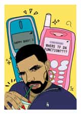 Drake Birthday Card - Yassified Drake Card - Champagne Papi - Drake Card created by Happy Cacti