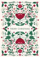 Classic Christmas Card - Festive Florals - Holly & Ivy created by Nina Raby - Jones