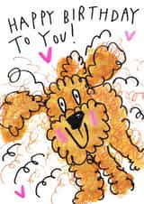 Cute Birthday Card - Cockapoo created by Sketchy Muma