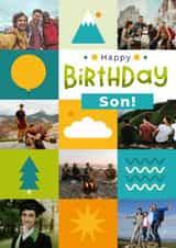 Personalised Birthday Photo Card created by Joanne Hawker - Classic Birthday Card - For Son - Outdoors Elements