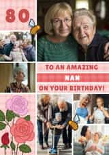 Personalised Birthday Photo Card created by Joanne Hawker - Pretty Birthday Card - 80th - Amazing Nan
