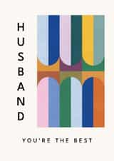 Arty Birthday/Anniversary Card - For Husband - Bauhaus Shapes created by Lemon and Sugar 