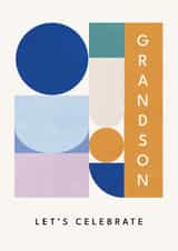 Arty Birthday Card - For Grandson - Bauhaus Shapes created by Lemon and Sugar 