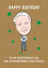 Cheeky Birthday Card - David Attenborough - Exceptionally Old Rare Species created by TACHE