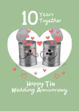 Cute 10th Anniversary Card - 10 Years Together - Tin created by Nicola Watson