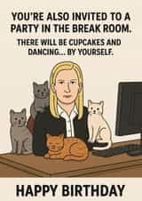 Funny Birthday Card – For Cat Lovers & Office Fans – Angela Martin Quote created by Terrier Type