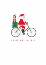 Classic Christmas Card - Santa Claus - Bicycle created by Klara Hawkins
