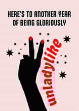 Funny Rude Birthday Card for Her – Gloriously Unladylike Feminist Design created by Profanity Polly Prints