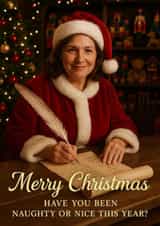 Funny Christmas Card - Mrs Claus - Naughty Or Nice created by Jammy Designs