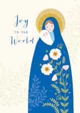 Classic Christmas Card - Mary & Baby Jesus - Joy To The World created by Klara Hawkins