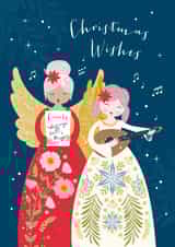 Classic Christmas Card - Christmas Wishes - Angels Singing created by Klara Hawkins