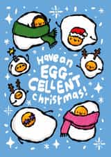 Cute Christmas card - Eggcellent Christmas! created by The Playful Indian