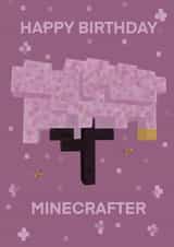 Minecraft Cherry Blossom Happy Birthday Card created by Davina Designs