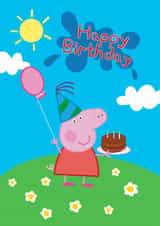 Peppa Pig celebrates birthday fun, in a playful design for children. created by Sharonflemingart
