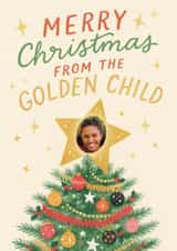 Personalised Christmas Photo Card created by Sydney Jo Designs - Funny Christmas Card - From The Golden Child