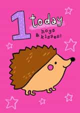 Cute Birthday Card - Hedgehog created by Louise Kade
