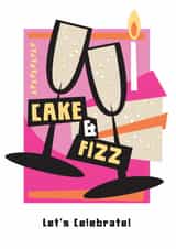 Arty Birthday Card - Cake & Fizz - Let's Celebrate! created by Lynn Evans