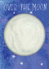 Over the Moon Greeting Card – Hand-Illustrated Celestial Design by Claire Sells created by Claire Sells