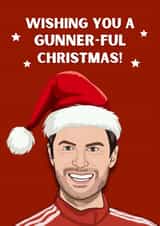 Mikel Arteta funny Arsenal Christmas Card created by Original Fox Cards