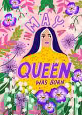 Arty Birthday Card - May Queen - For Her created by NICHOLA COWDERY ILLUSTRATIONS 