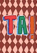 Classic Thank You Card - Ta! created by Hello Melody