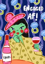 Funny Engagement Card – Engaged AF! created by Hello Melody