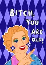Funny Birthday Card – Bitch, You’re Old created by Hello Melody