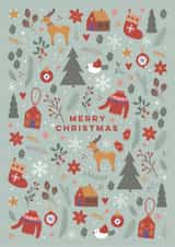 Classic Christmas Card - Reindeers - Festive Cosy Illustrations created by Eli the Goat